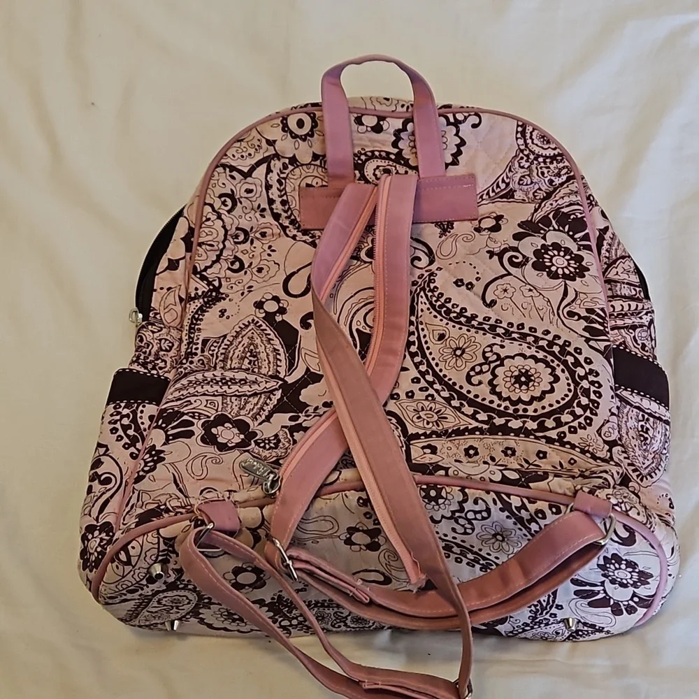 Pink and Brown Paisley Backpack